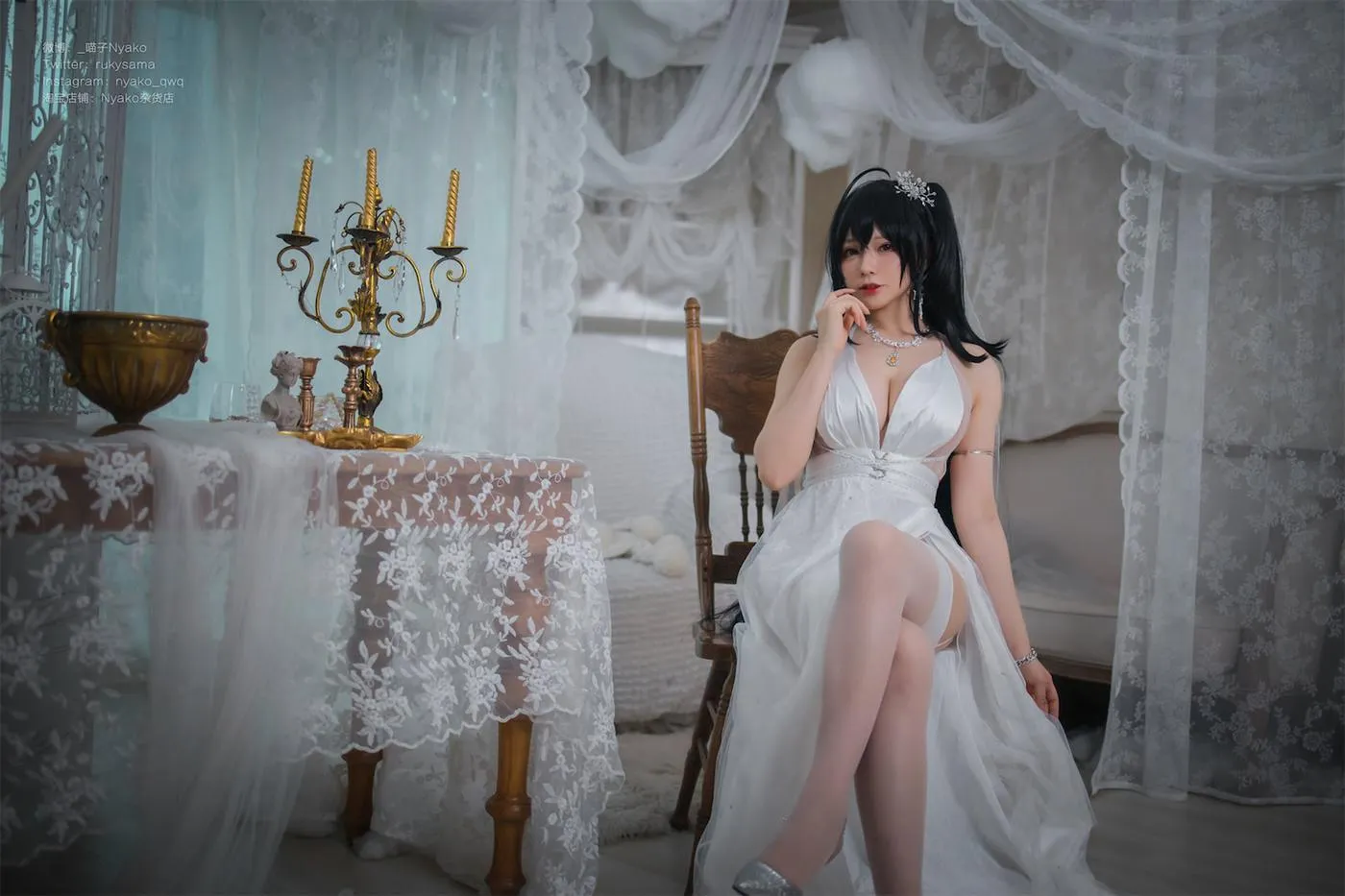 Nyako喵子 – NO.40 大凤纯白婚纱 [65P]插图7